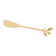 Jogo 4 Espátulas Para Patê ou Manteiga Aço Inox Leaves Dourado
